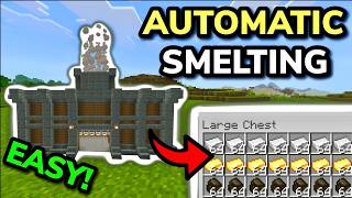 YOU NEED TO MAKE THIS EASIEST AUTOMATIC SUPER SMELTER in Minecraft Bedrock 26.1+