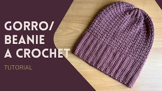 Tutorial Gorro a crochet  Crochet beanie tutorial (Español & English)