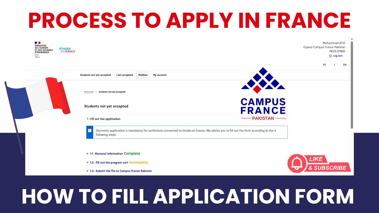 " How to Fill Campus France Application Form 2025 | Personal ...