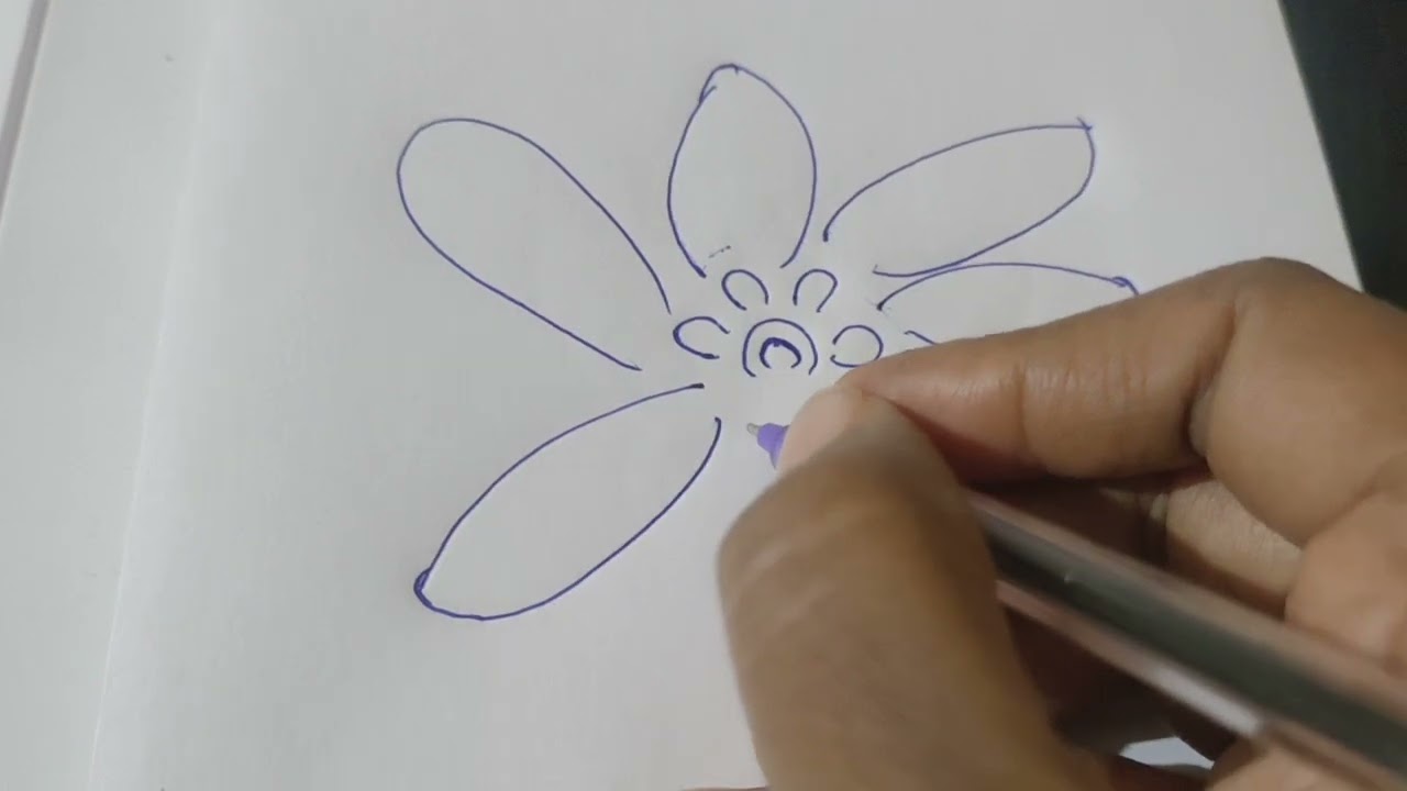 Simple Flower Design | Easy Drawing with Bright Colours 