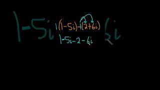 Learn To Subtract Complex Numbers 1 - 5I - 2 6I