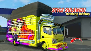 REVIEW MOD BUSSID TRUCK CANTER STYLE SULAWESI TERBARU MBOYS MANTAP