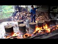 烈火柴燒桶仔雞,烤芋頭/Huge Flame Barrel Broiled Chicken,Roasted Taro-Taiwanese street food