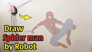 Draw spiderman - on wall by Robot