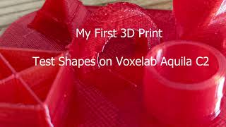 Voxelab Aquila C2 3D Printer: My First Ever 3D Print. Time lapse of the Shapes Test Print.