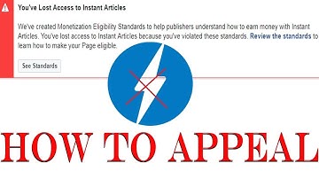 You Have Lost Access to Instant Articles How  to submit an appeal