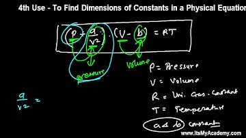 4th Use of Dimensional Equation   Finding Dimensions of Constants in Physical Equation