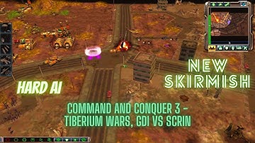 Command and Conquer 3 - Tiberium Wars, GDI vs Scrin. New Skirmish, Hard AI