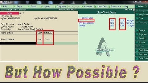 Display Item with HSNCode & GSTRate in invoice Entry and Stock Summary | Latest Tally Release