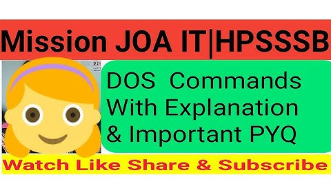 DOS Commands|JOA IT|Computer Operator|ITI COPA|