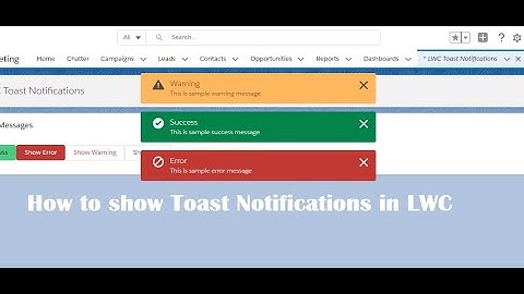 Show Toast Notifications in Lightning Web Components