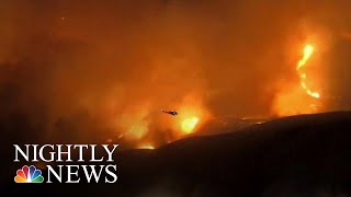 The maria fire sparked a wall of flames above city santa paula,
forcing some 8,000 people to flee their homes. as relentless winds
fueled blazes, ...