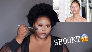 BLACK GIRL TRIES FOLLOWING SCOTT BARNES MAKEUP TUTORIAL ON TATI