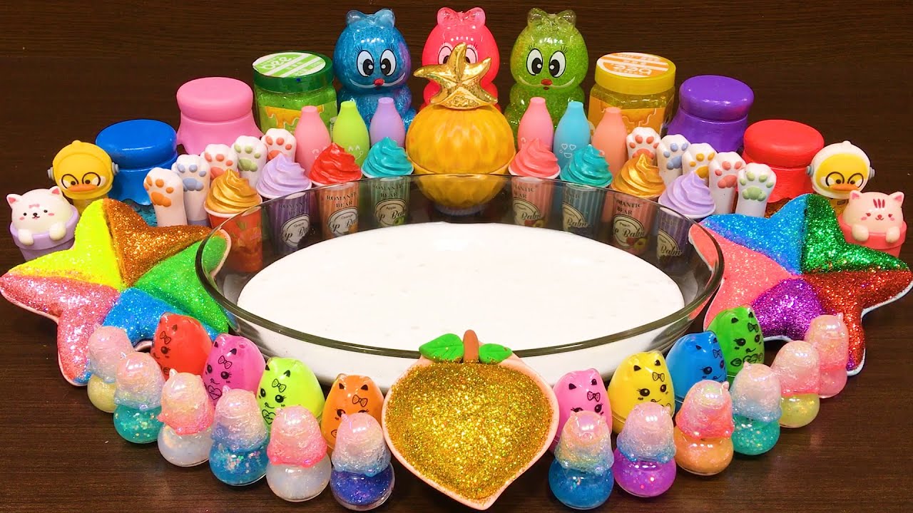 Mixing Random into GLOSSY Slime ! Satisfying Slime Video 