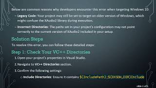 Solving the XAudio2 Error for Windows 10 Development with C+ +