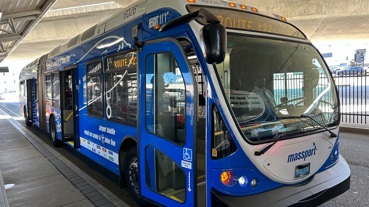 Massport Logan: On Board NABI 60-BRT Artic #6026 On Shuttle Bus Route ...