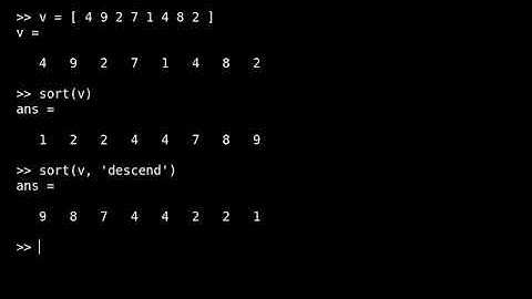 How to sort a vector in Matlab