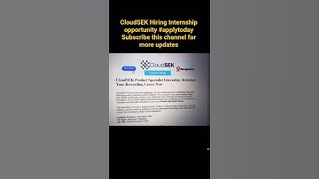 CloudSEK Internship 2025 | Work in Cybersecurity 💼 #job #jobsearch #freshers #shorts #trending