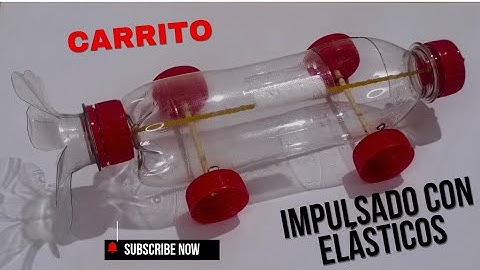 como hacer un CARRITO con botellas plasticas impulsado con cauchos o elasticos muy fácil
