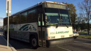 Lakeland Bus Lines HD 60 FPS: MCI D4000 8738 Departs U.S. 46 & Baldwin Road in Parsippany (10/24/16)