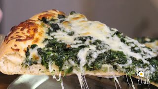 Pizza with Garlic and Spinach (White Spinach Pizza)