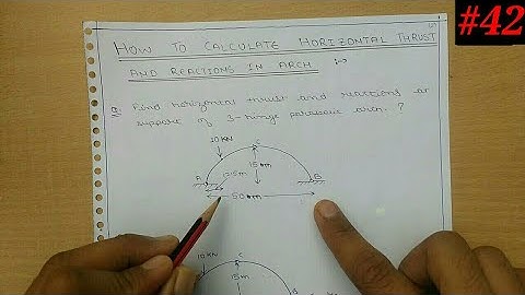 Structural analysis-2- How to calculate horizontal thrust and reaction in 3-hinge arch (In Hindi)