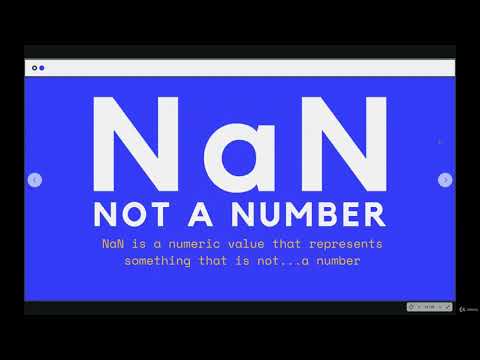 Js Values And Variables: Nan x Infinity --The Modern Javascript Boot Camp