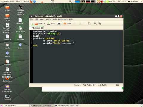 GNU project Pascal Compiler - "Hello world!" and "Hello Youtube!"