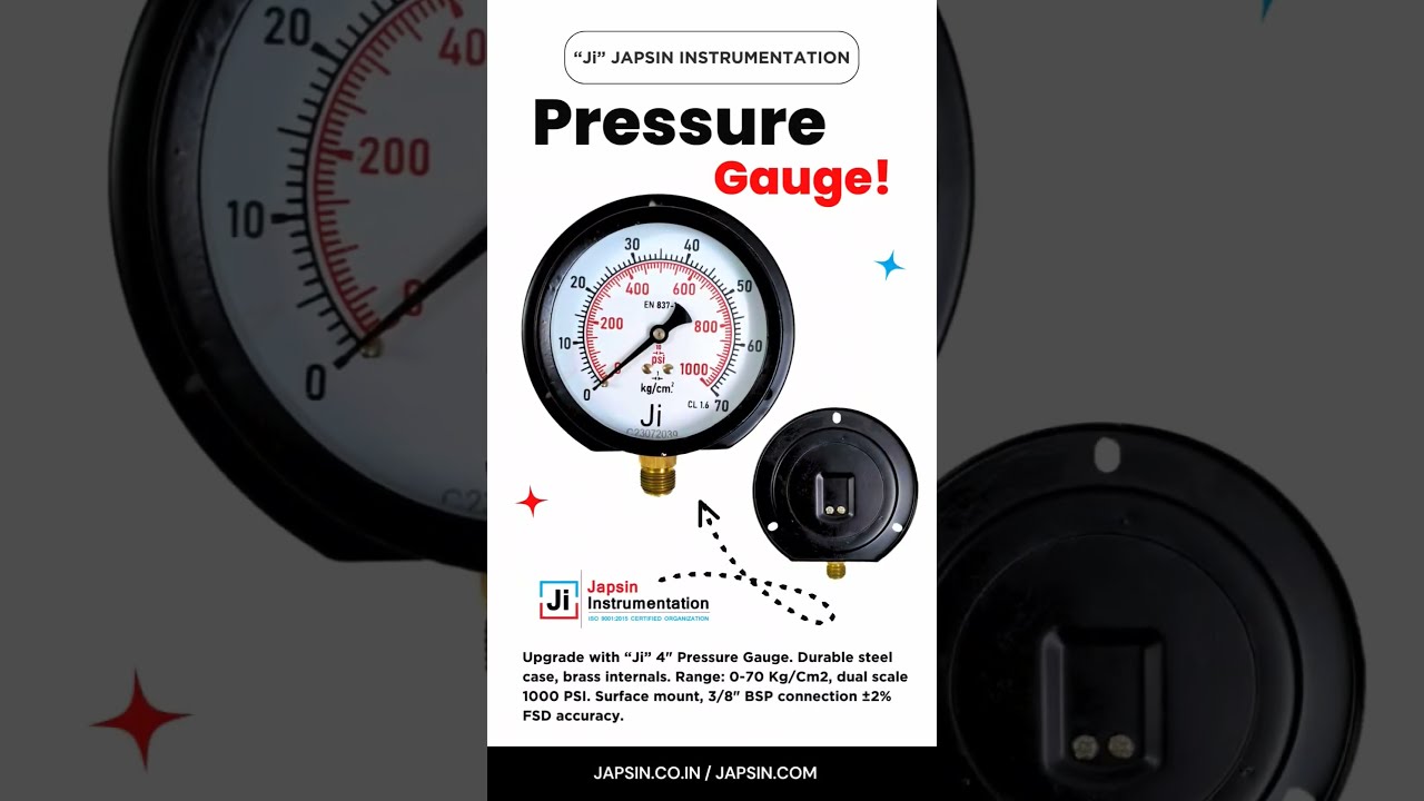 Pressure Gauge 0 To 70 Kg Cm2 1000 PSI Ji Japsin Instrumentation Pressuregauge