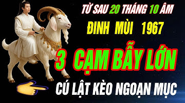 3 CẠM BẪYLỚN và Cú lật kèo ngoạn mục- Tuổi ĐINH MÙI 1967 CHẮN CHẮN GIÀU KHÓ CƯỠNG LẠI