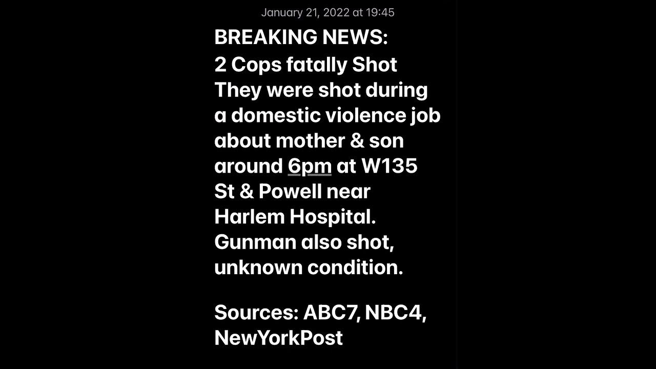 Breaking News Two Nypd Cops Fatally Shot Youtube 