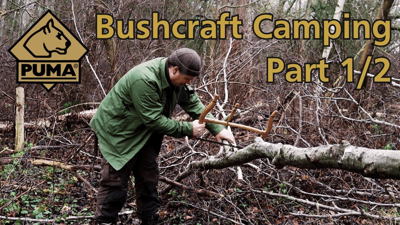 1/2 - Quick Bushcraft Camp: Tarp Setup, Outdoor Stove Fire