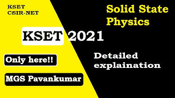 KSET 2021Important concepts | Solid state Physics Section 1