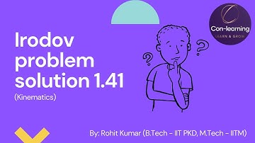 Irodov problem solution 1.41 | English