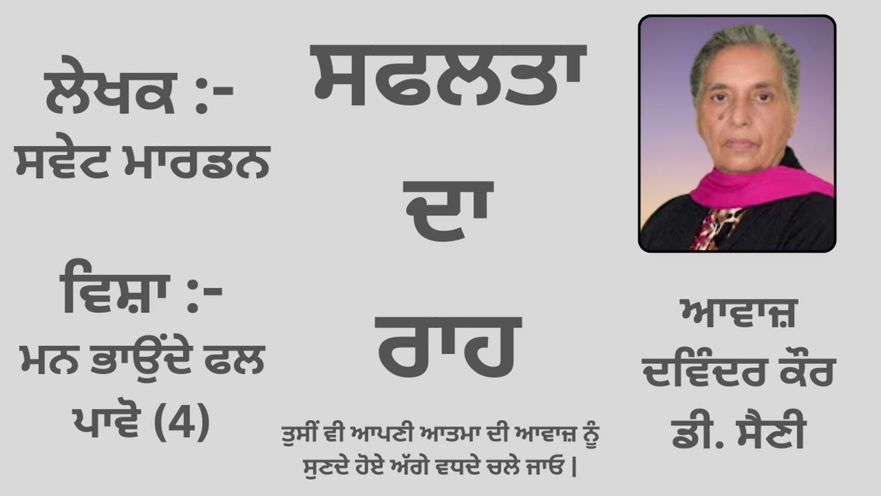 Motivational Book: ਸਫਲਤਾ ਦਾ ਰਾਹ || By: ਸਵੇਟ ਮਾਰਡਨ || Part - 4