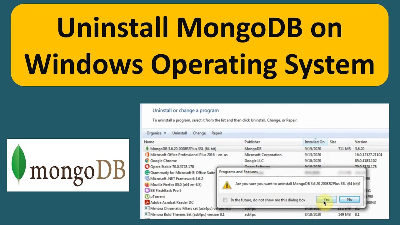 How To Uninstall Mongodb On Windows Operating System? | Mongodb Tutorial For Beginners
