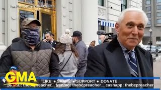 New video shows Roger Stone flanked by men wearing insignia of militia group l GMA