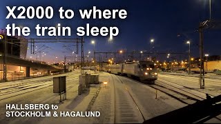 TRAIN DRIVER'S VIEW: X2000 to where the trains sleep (HallsbergStockholmHagalund)
