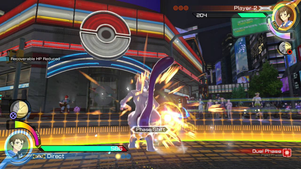 Pokkén Tournament - Mewtwo VS Pikachu (Mewtwo Burst Attack - Direct-Feed)