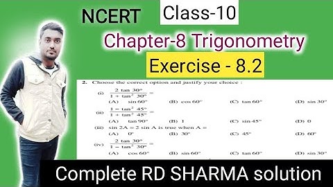 Exercise 8.2 Question 2 , class 10 , chapter 8 Trigonometry , ClassX Tutorials