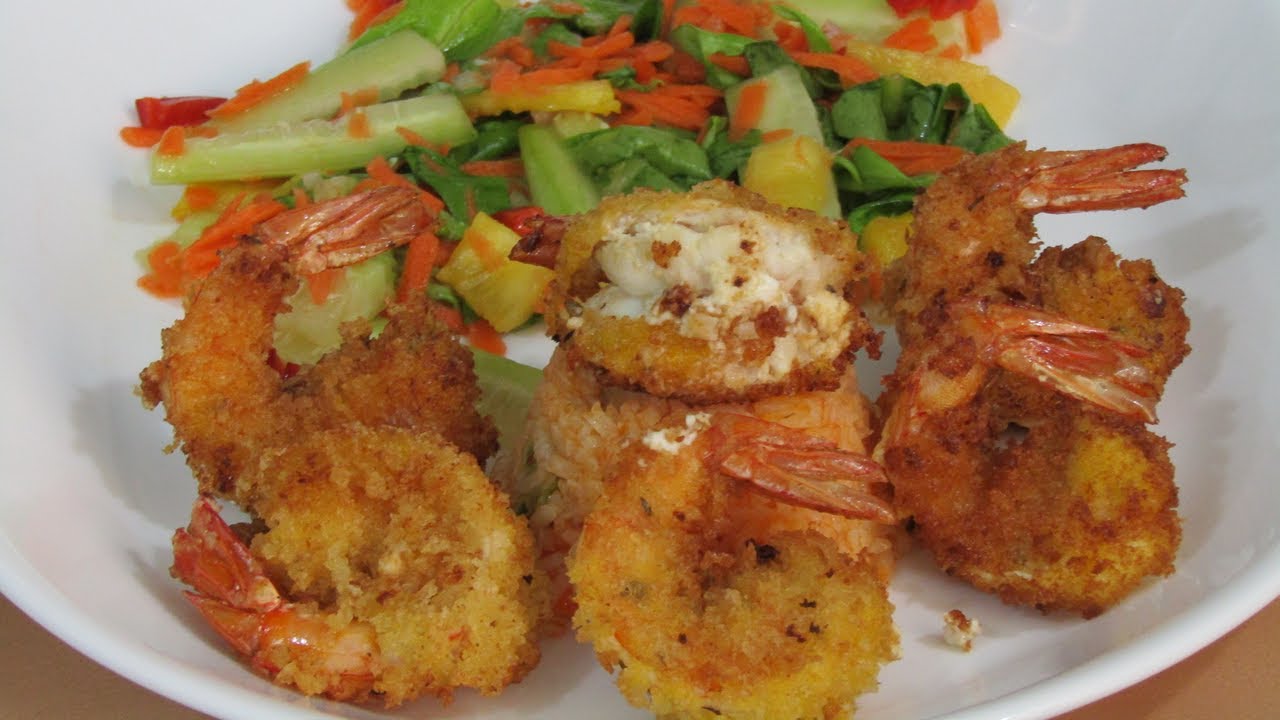 Stuffed Philadelphia Cheese Shrimp | With Japanese breaded - YouTube