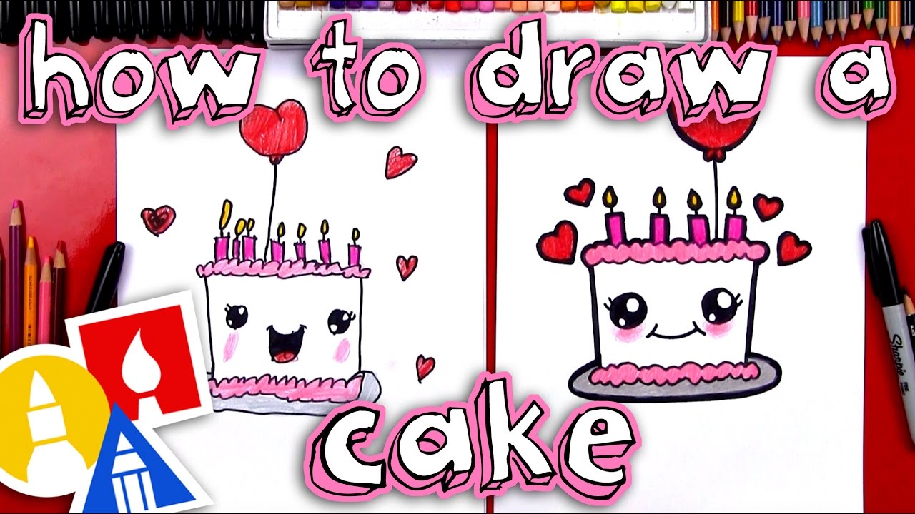 How To Draw A Cute Birthday Cake - YouTube