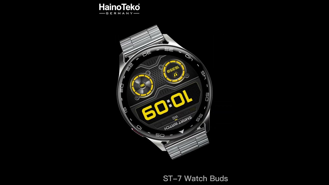 Haino Teko St-7 Waterproof Watch Buds With 3 Pair Straps - Black