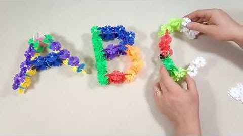 Fun and learning ABC with colorful snowflakes