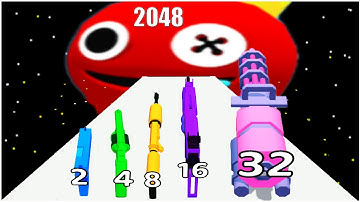 Merge Gun Run 2048 run - Gameplay Walkthrough - Max Levels (lvl 1-10)