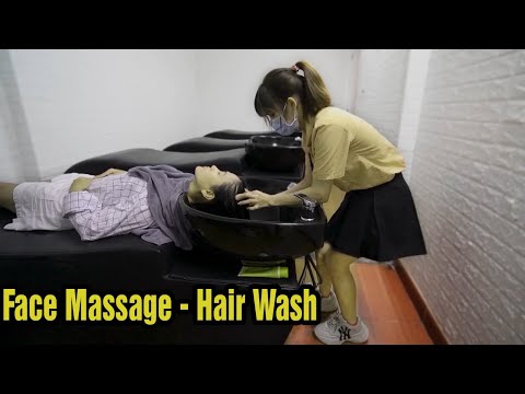 Vietnam Massage Street Barber Shop ASMR Face Massage & Wash Hair with Girl in Ho Chi Minh | Street Food And Travel