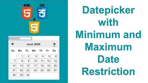 Date Picker in HTML5 with Minimum and Maximum Date Restriction