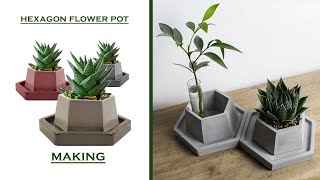 DIY Easy Pot Making at Home Hexagonal Flower Pot making