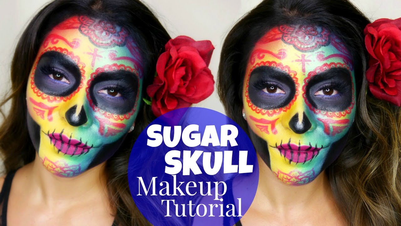 Colorful Sugar Skull Makeup Tutorial Dia De Los Muertos