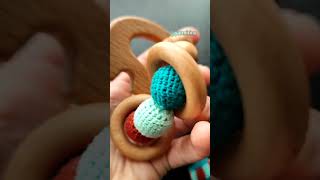 Nursing Necklace and Teether Toy &quot;Turquoise Mosaic Elephant&quot; // Набор &quot;Бирюзовая Мозаика Слоник&quot;